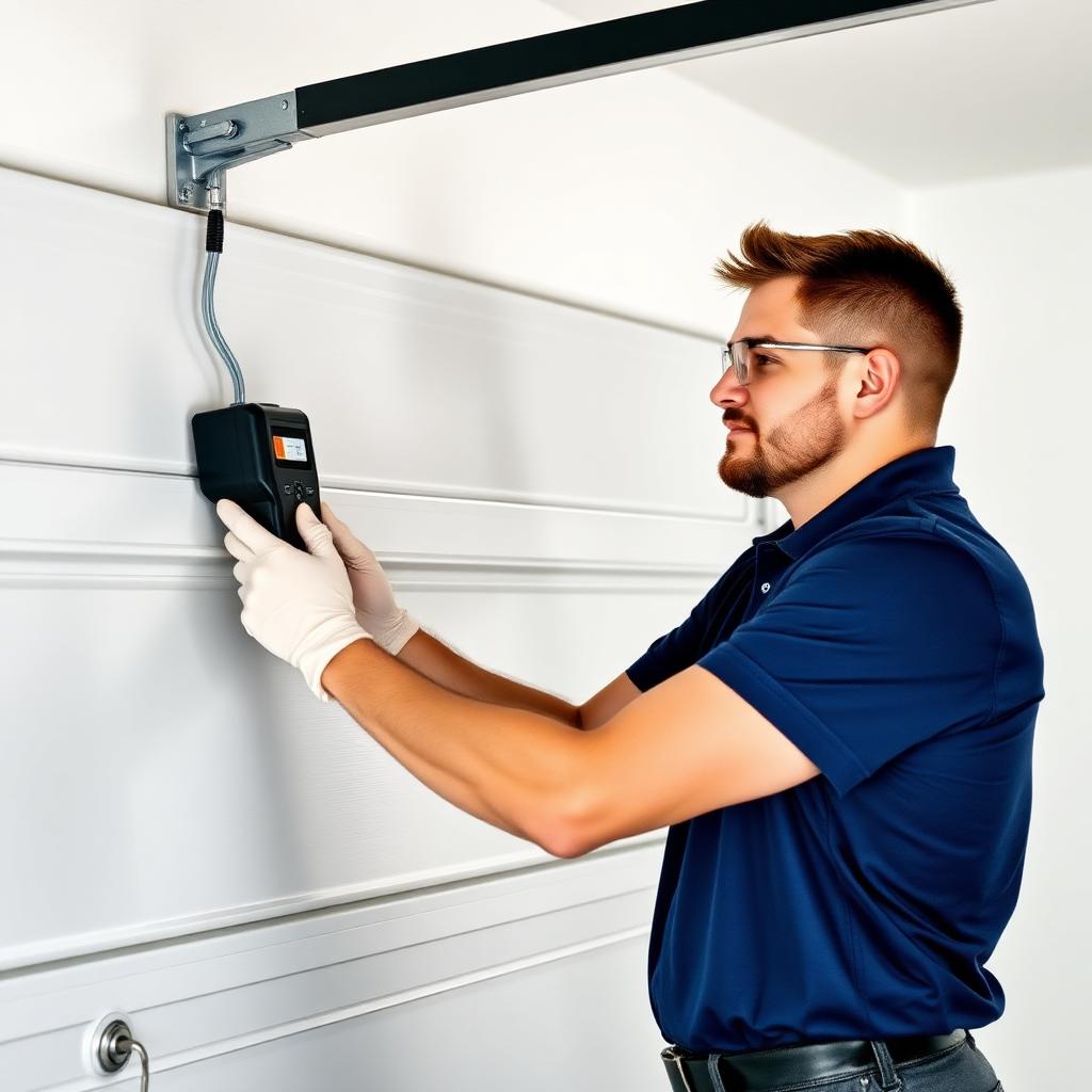 Garage Door Milton technician testing garage door safety features